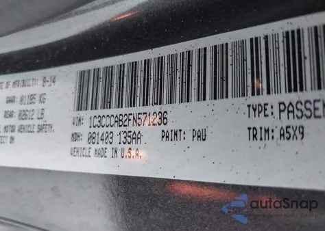 2015 Chrysler 200 Limited z USA, uszkodzony, nr VIN 1C3CCCAB2FN571236